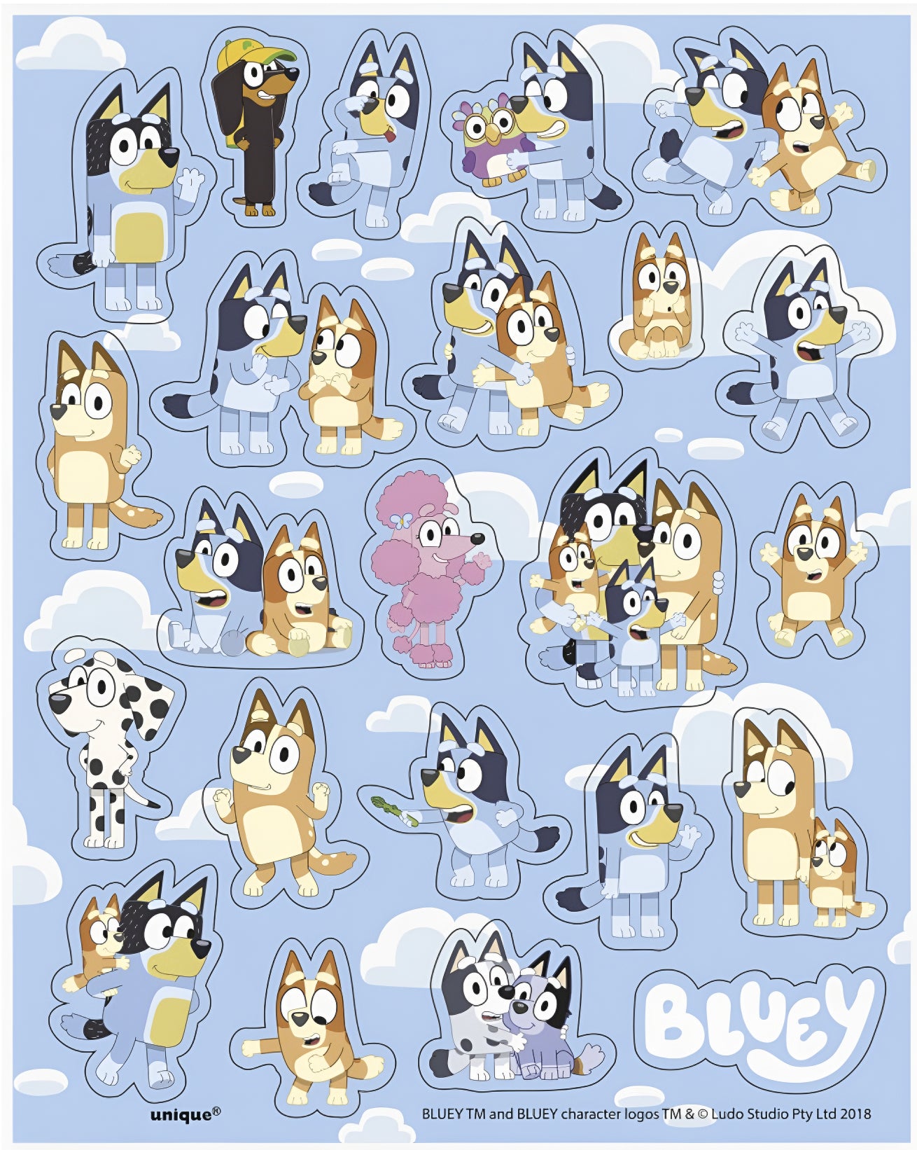 BLUEY STICKER SHEET - 4CT