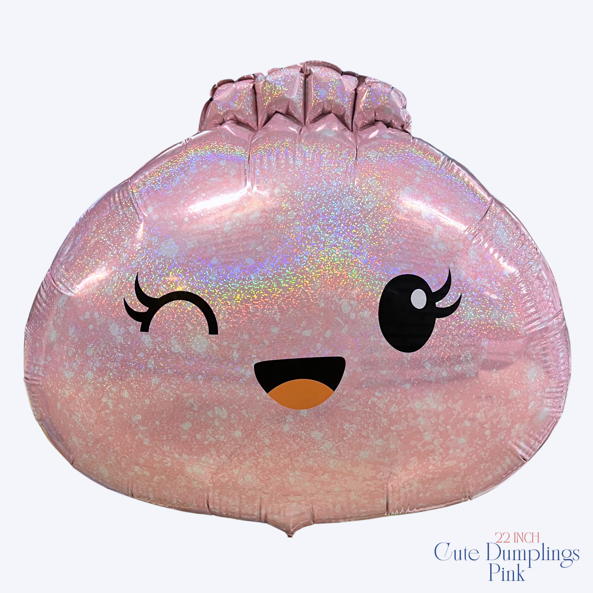 Cute dumpling balloon, Kawaii dumpling balloon, Glitter dumpling balloon, Smiling dumpling balloon, Pink dumpling balloon, Holographic dumpling balloon, Ombre dumpling balloon, Gold glitter dumpling balloon, Purple iridescent dumpling balloon, Pastel dumpling balloon, Cute food balloon, Kawaii food decoration, Anime-style food balloon, Cute foil balloon, Smiling food character, Sparkly party balloon, Kawaii birthday decoration, Balloon bouquet centerpiece, Balloon backdrop decoration, Cute aesthetic party 