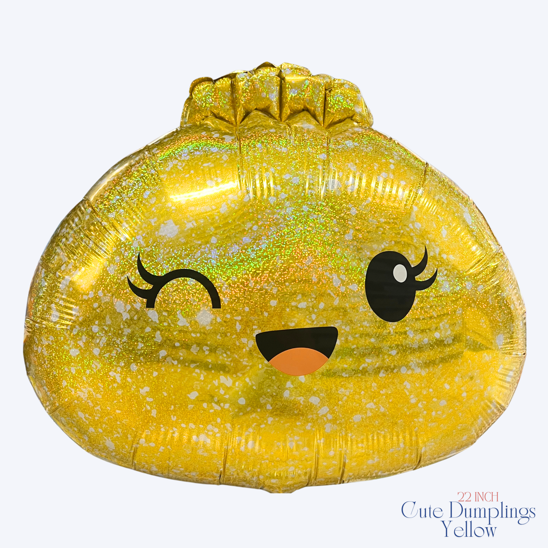 Cute dumpling balloon, Kawaii dumpling balloon, Glitter dumpling balloon, Smiling dumpling balloon, Pink dumpling balloon, Holographic dumpling balloon, Ombre dumpling balloon, Gold glitter dumpling balloon, Purple iridescent dumpling balloon, Pastel dumpling balloon, Cute food balloon, Kawaii food decoration, Anime-style food balloon, Cute foil balloon, Smiling food character, Sparkly party balloon, Kawaii birthday decoration, Balloon bouquet centerpiece, Balloon backdrop decoration, Cute aesthetic party 