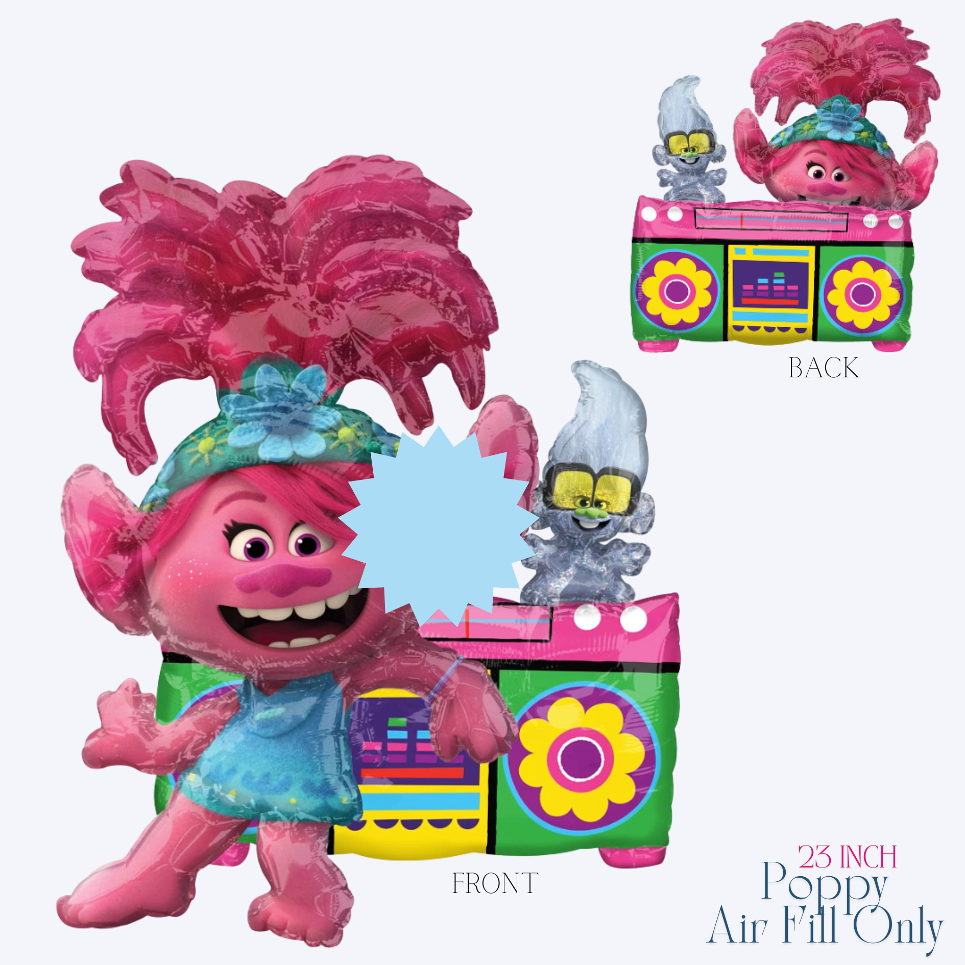 Trolls World Tour Birthday Party Supplies: Poppy Balloons & Decorations