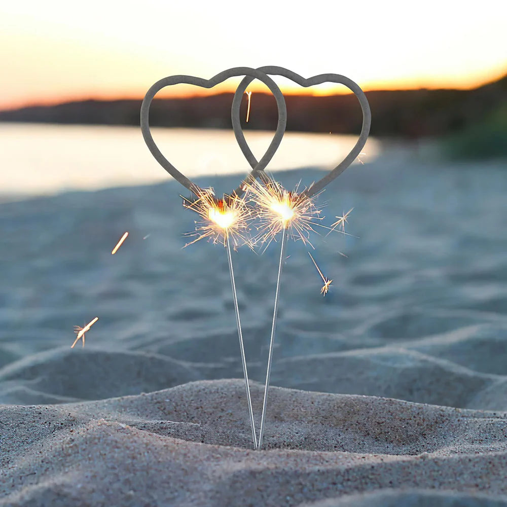 12 inch HEART-SHAPED SPARKLERS (6 PK)