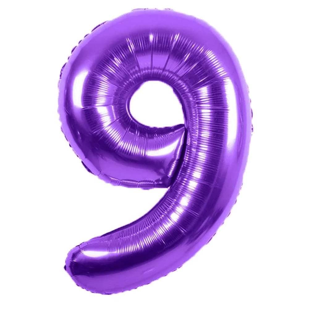 34" Purple Number Balloon: Foil Mylar Party Decoration