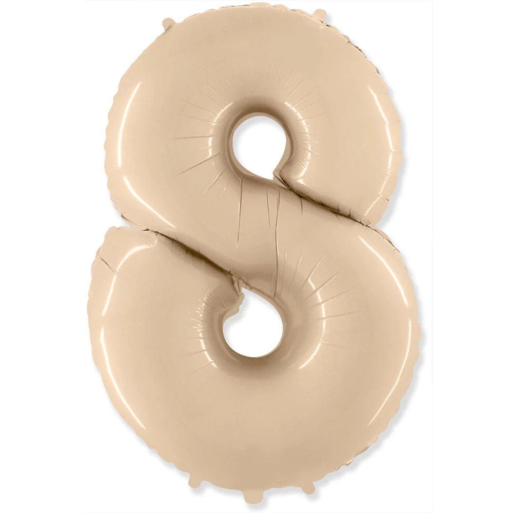Jumbo Cream Number Balloon: 42" Satin Foil Party Decor