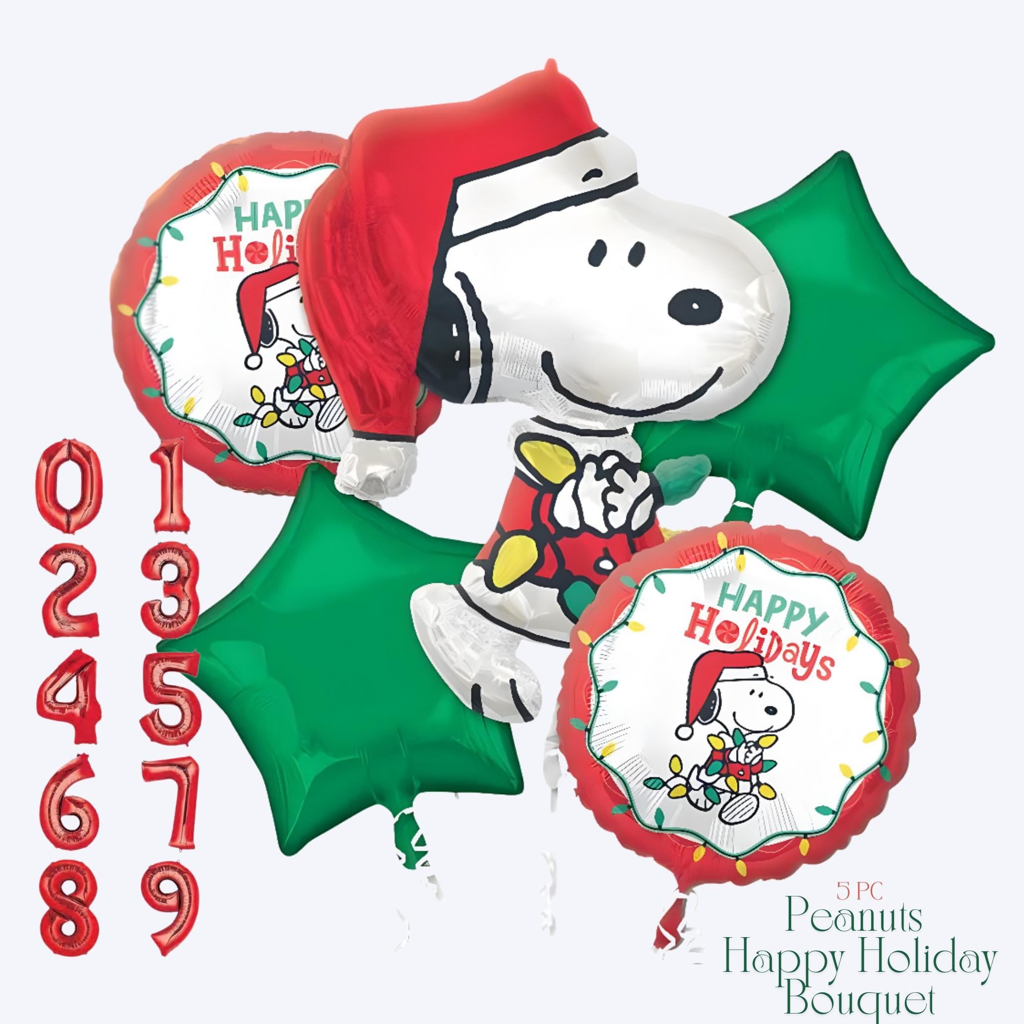Peanuts Snoopy Balloon Bouquet: Peanuts Birthday Party Decor | Peanuts Holiday Snoopy Party Balloon Set