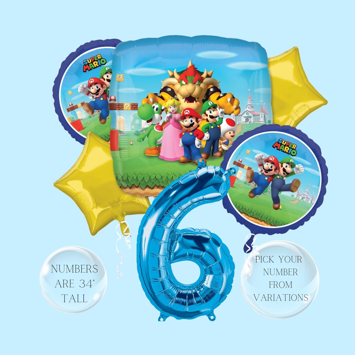 Super Mario Balloon Bouquet: Licensed Nintendo Party Decorations