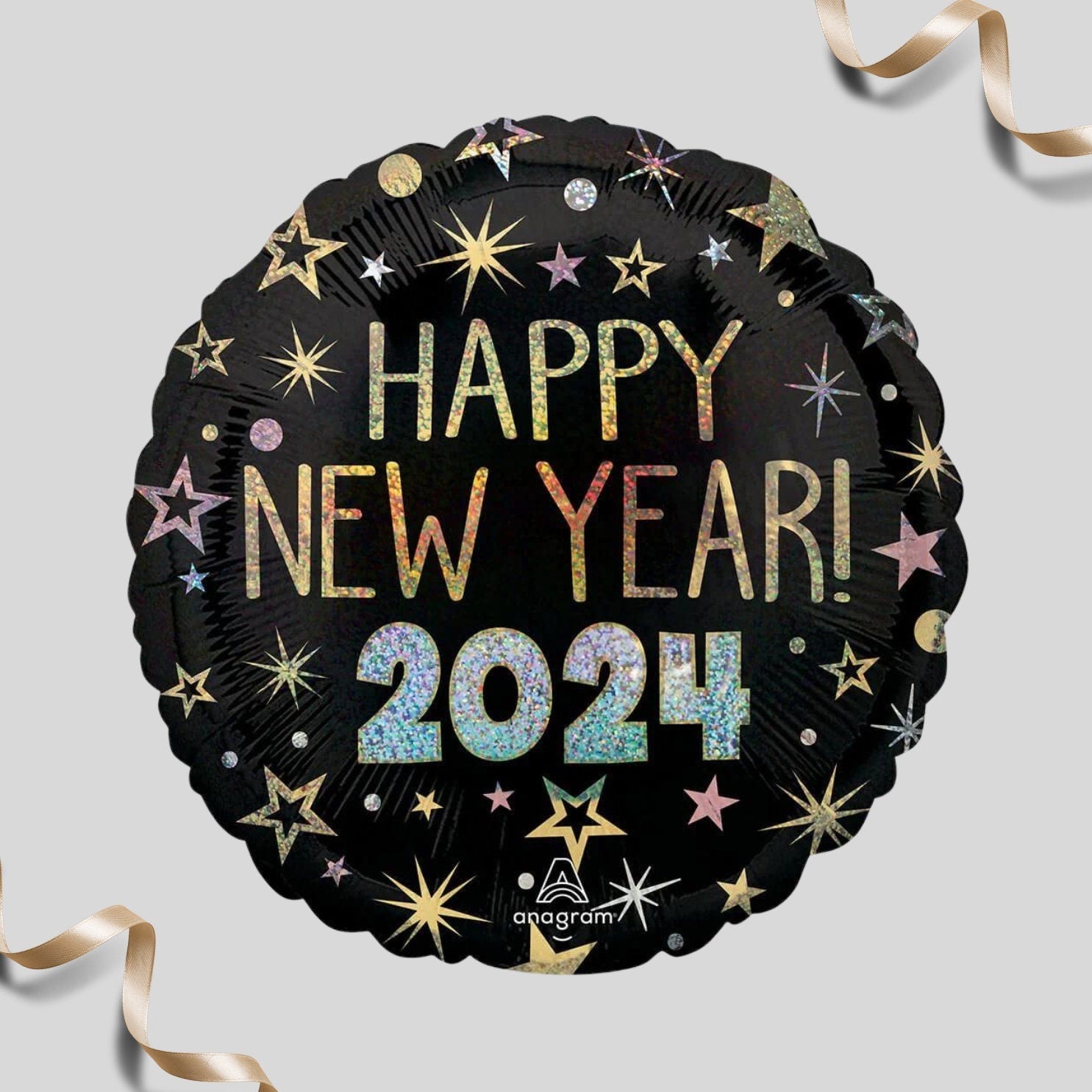 Happy New Year Balloon Bouquet: 2024 Foil Party Decor