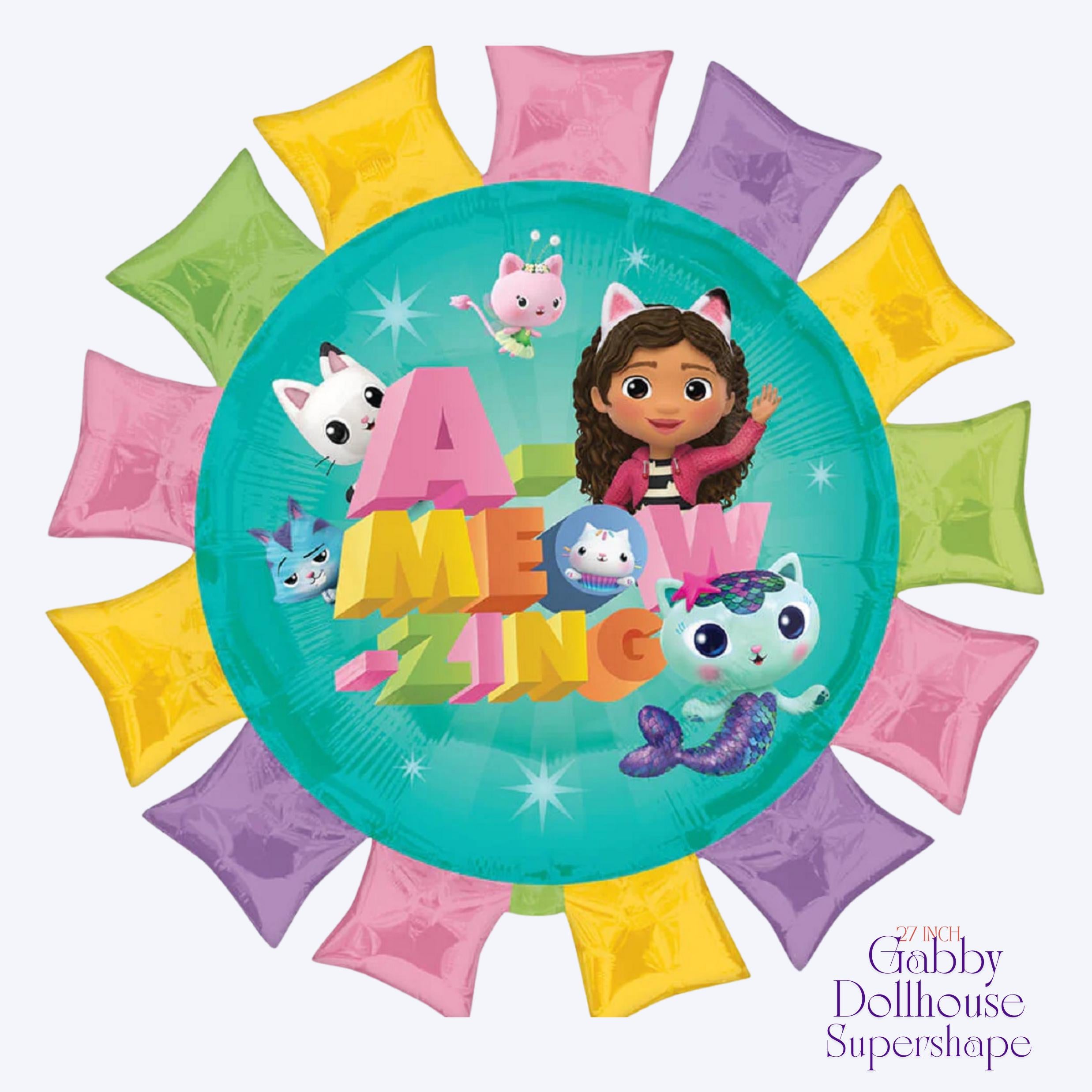 Gabby's Dollhouse Balloon - Anagram Licensed | Gabby Dollhouse decorations | Gabby Dollhouse Backdrop | Gabby's Dollhouse party | Pawtastic