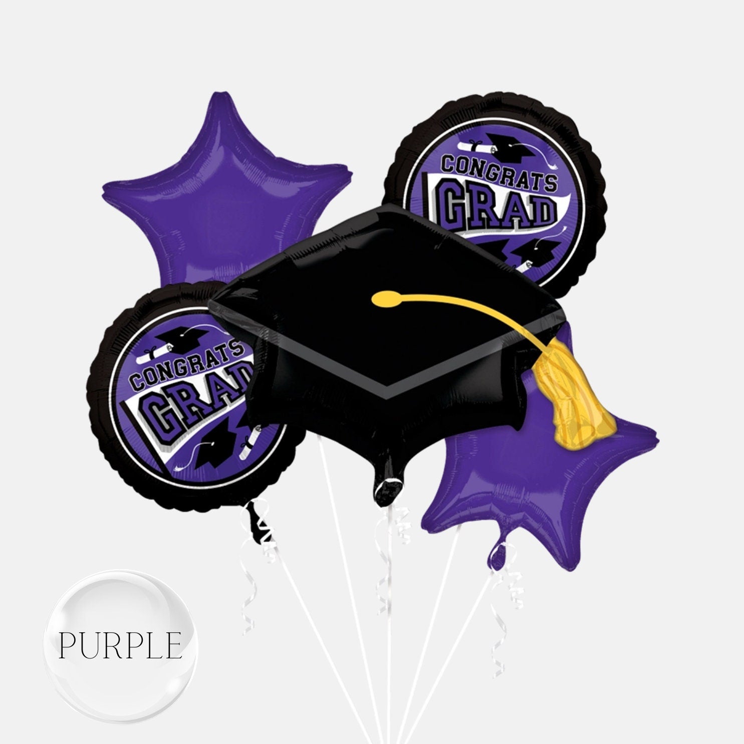 School Colors Graduation Balloons: Mylar Foil Party Decor - Made in USA