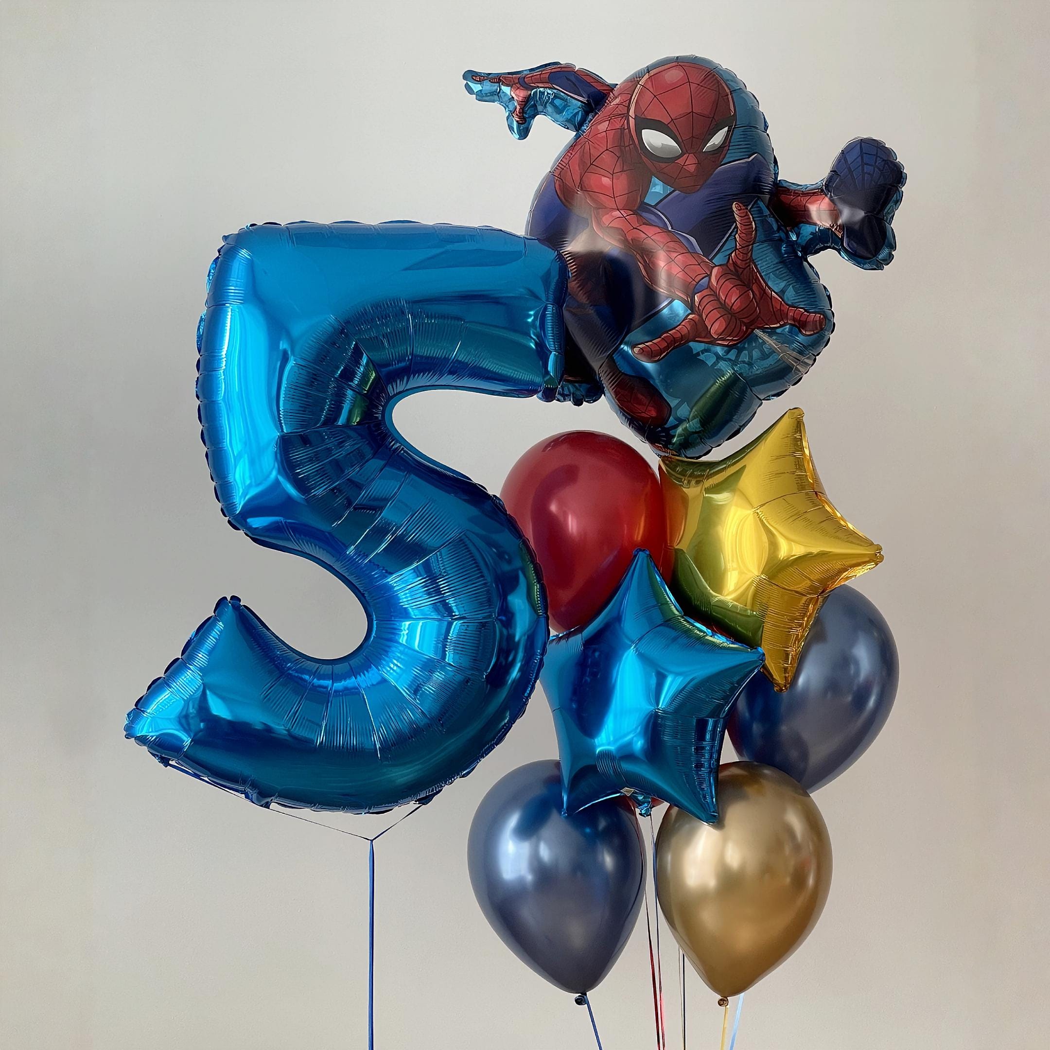 Spiderman Birthday Balloon Bouquet: Licensed Mylar Party Decoration