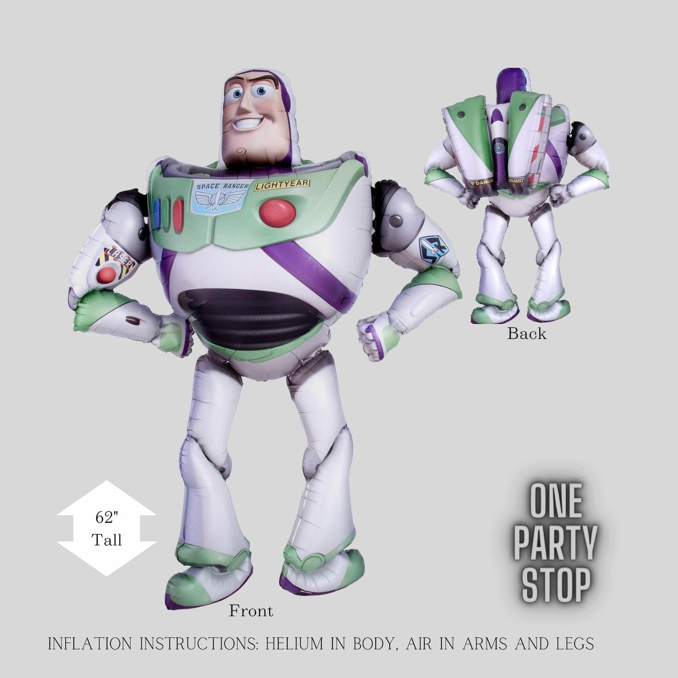 Buzz Lightyear Supershape Balloon - Anagram Licensed | Toy Story Birthday Balloon Bouquet | Lightyear Decorations | Buzz Lightyear Birthday