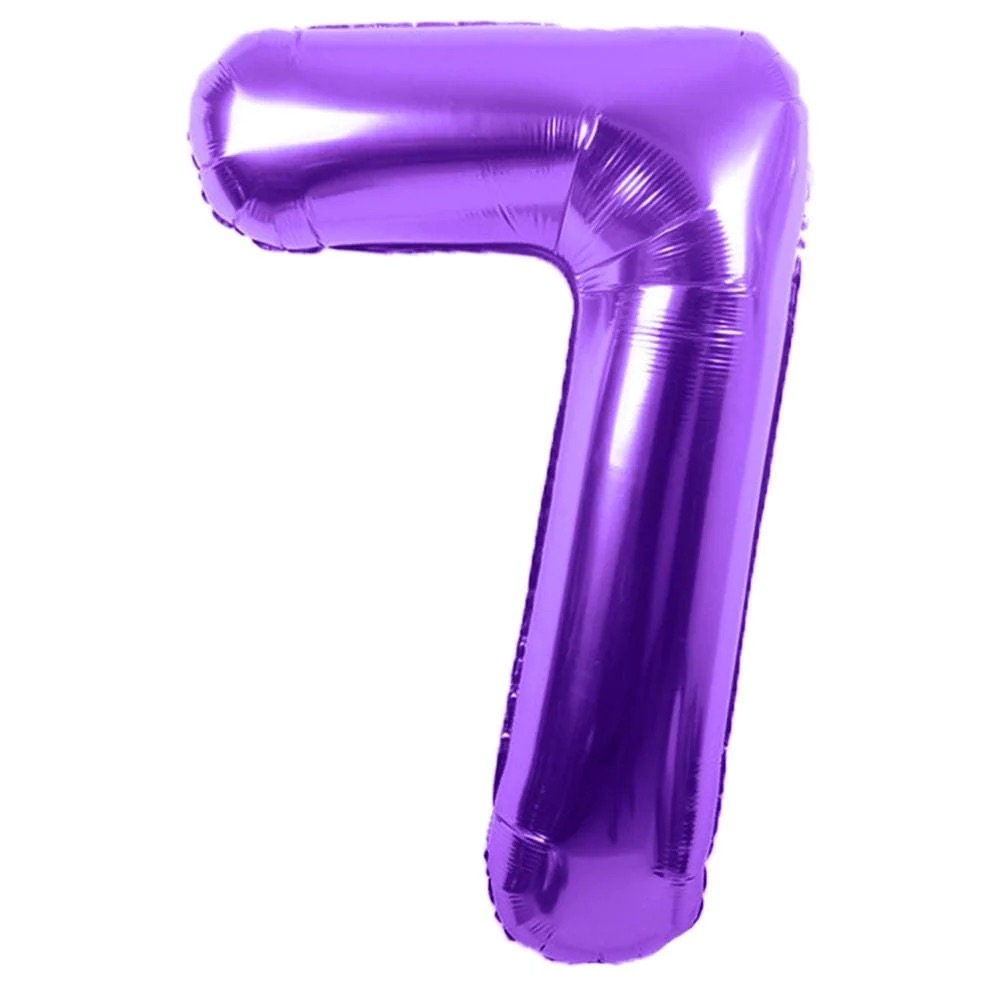 34" Purple Number Balloon: Foil Mylar Party Decoration