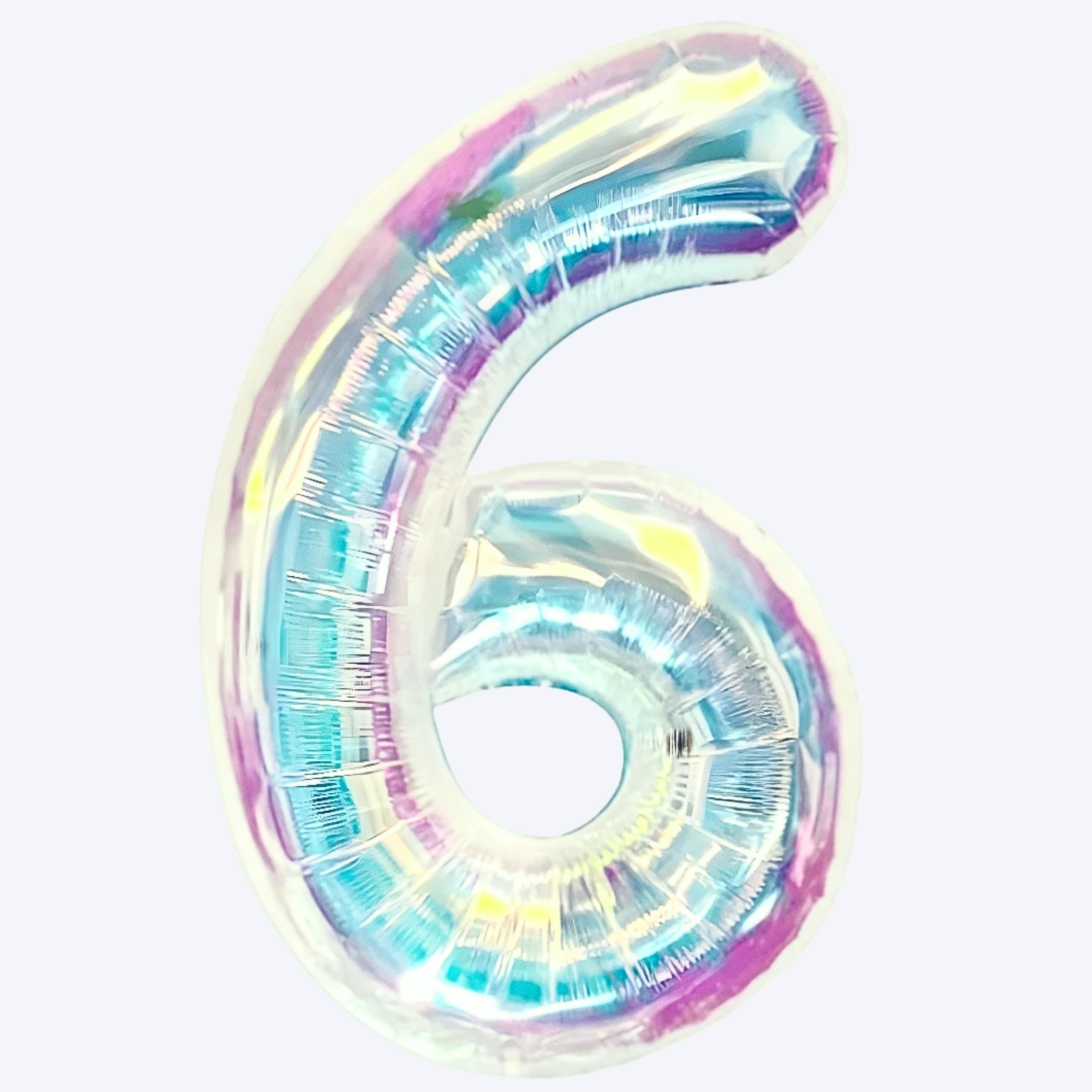 IRIDESCENT NUMBER BALLOON - 34 INCH (AIR FILL ONLY)