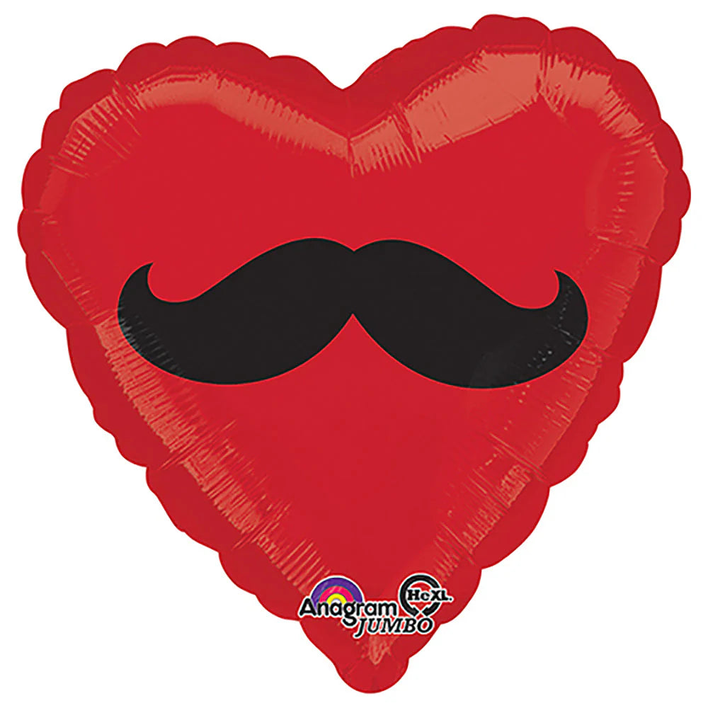 18 inch MUSTACHE HEART
