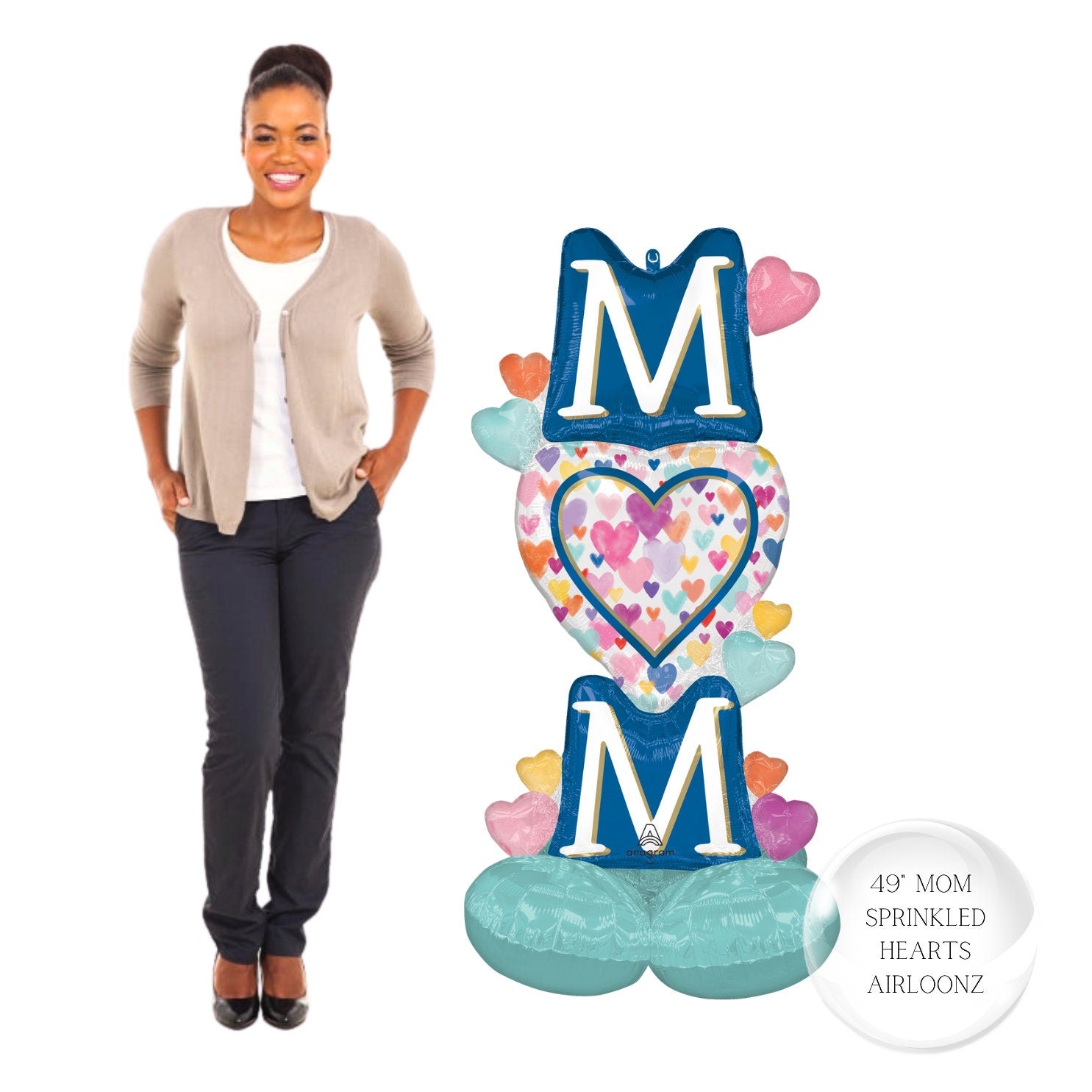 Happy Mother's Day Foil Balloons: Floral Heart Decorations