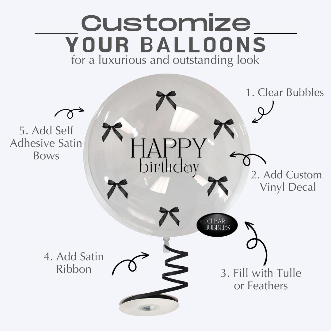 Custom Bow Balloons: Coquette Birthday Party Decor