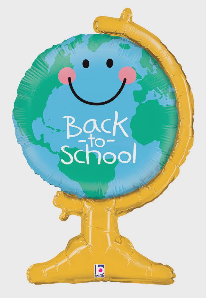 Back to School Foil Balloons: School Bus, Apple, Pencil, Crayon