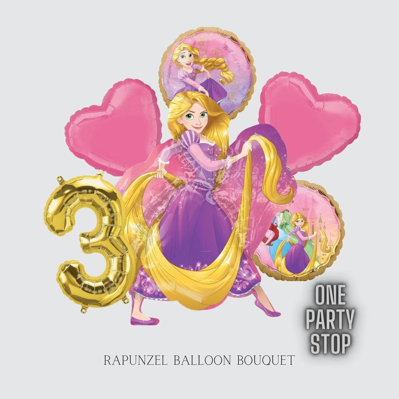 Rapunzel Balloon Bouquet: Tangled Princess Birthday Party Decor