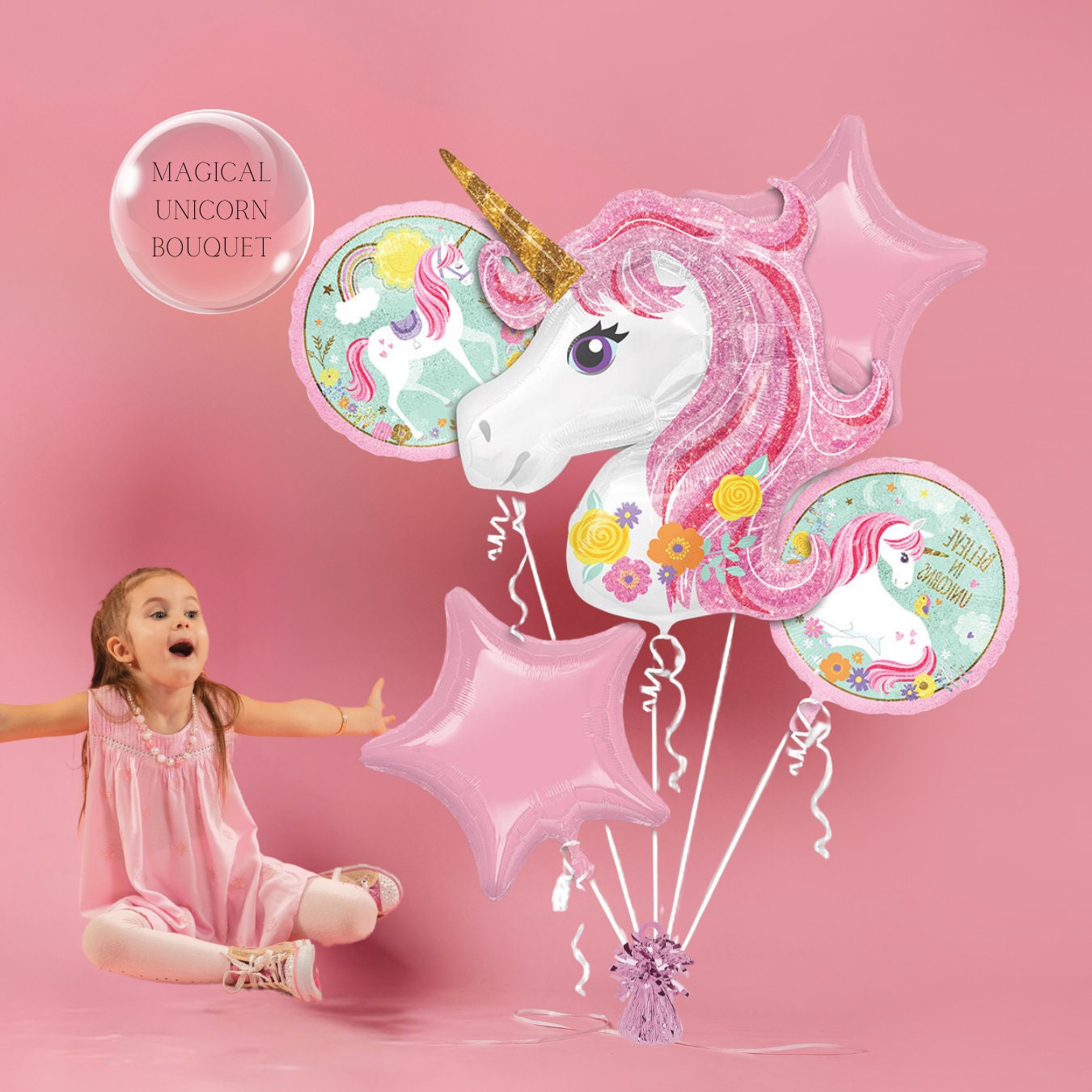 25in Unicorn Balloon: Rainbow Birthday Party Decoration
