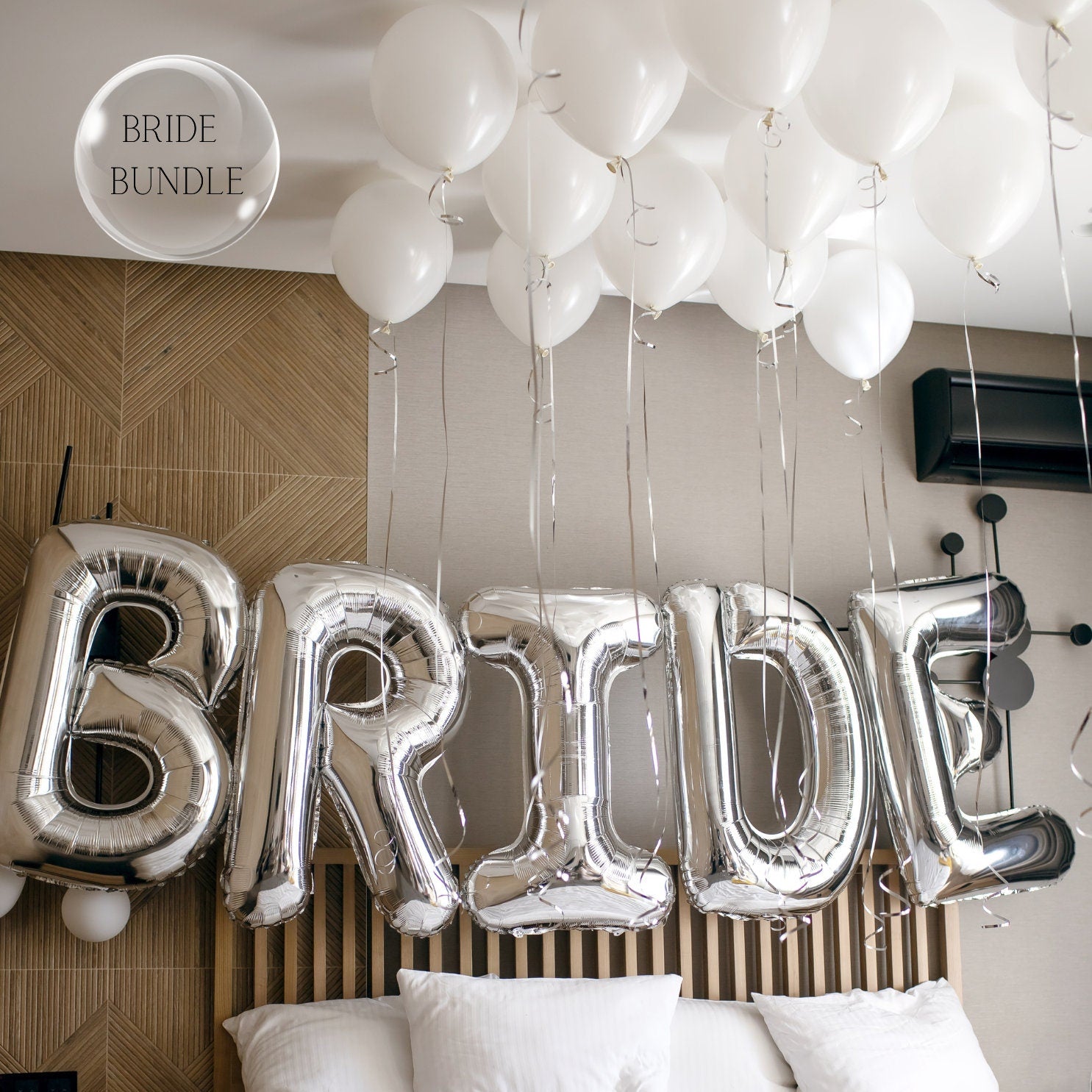 BRIDE Balloons - Silver Jumbo, 34in | Bachelorette Party Decorations | Wedding Party | Engagement Party | Bridal Room Decor | Bach Decor