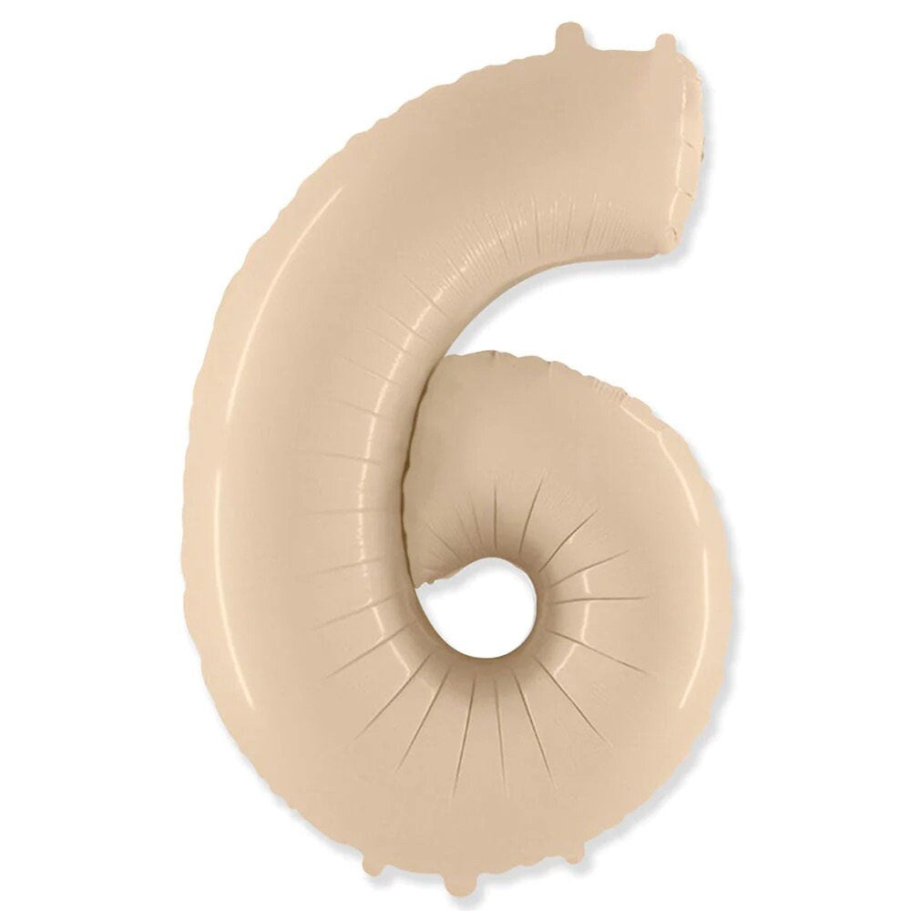 Jumbo Cream Number Balloon: 42" Satin Foil Party Decor