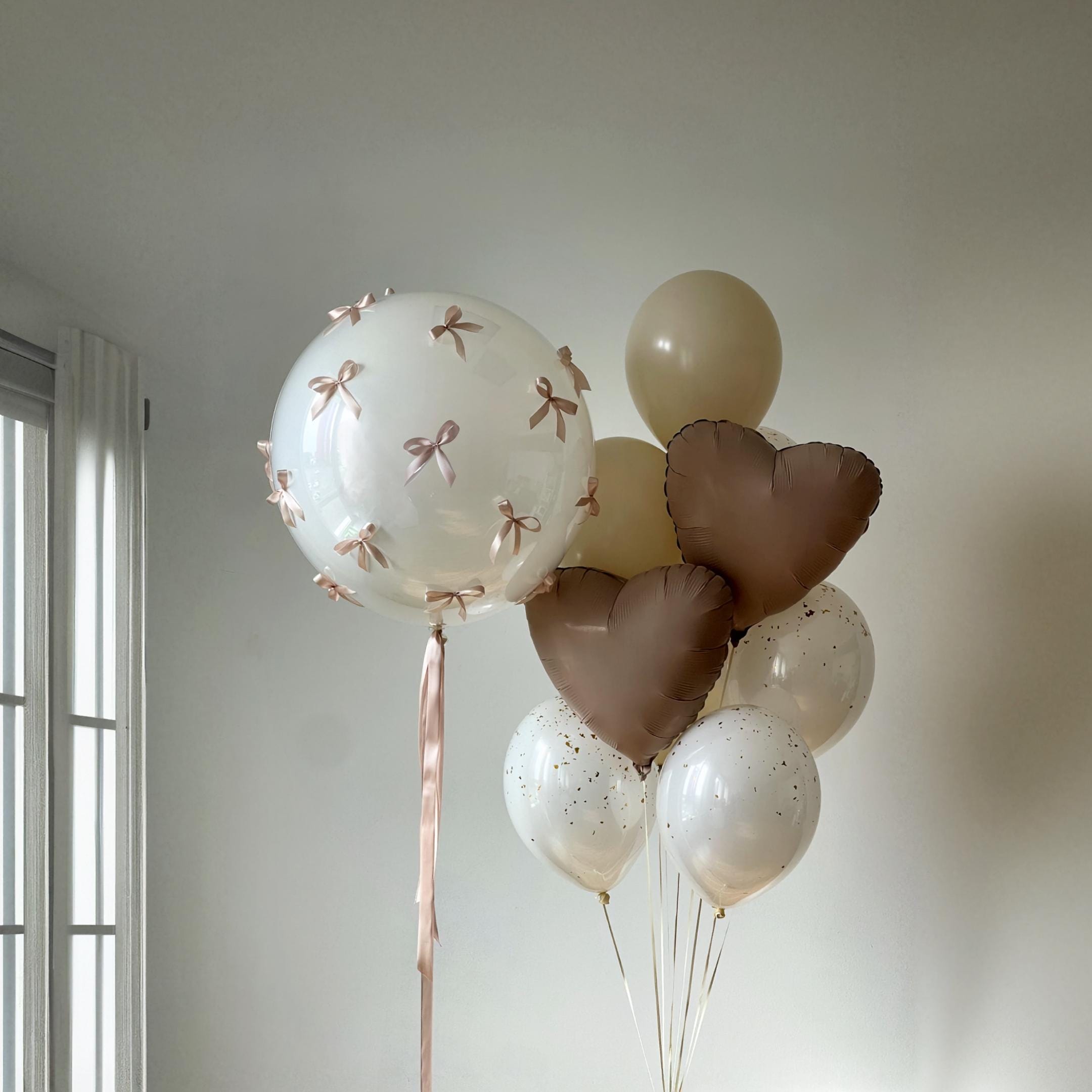 Bow Themed Balloons DYI | Trending Balloons | Nude Bow Birthday | Coquette trend | Romantic Balloon Bouquet | Bow Trend Birthday