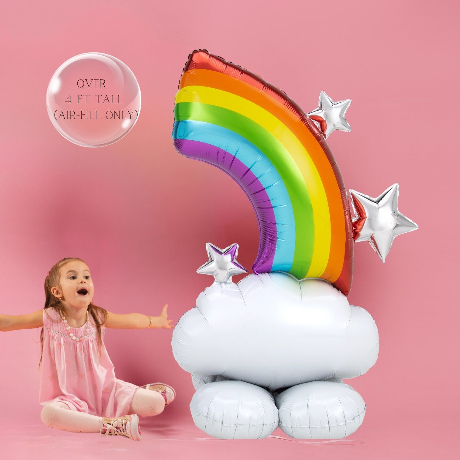 Rainbow Stacker Balloon: Unicorn Birthday Party Decorations
