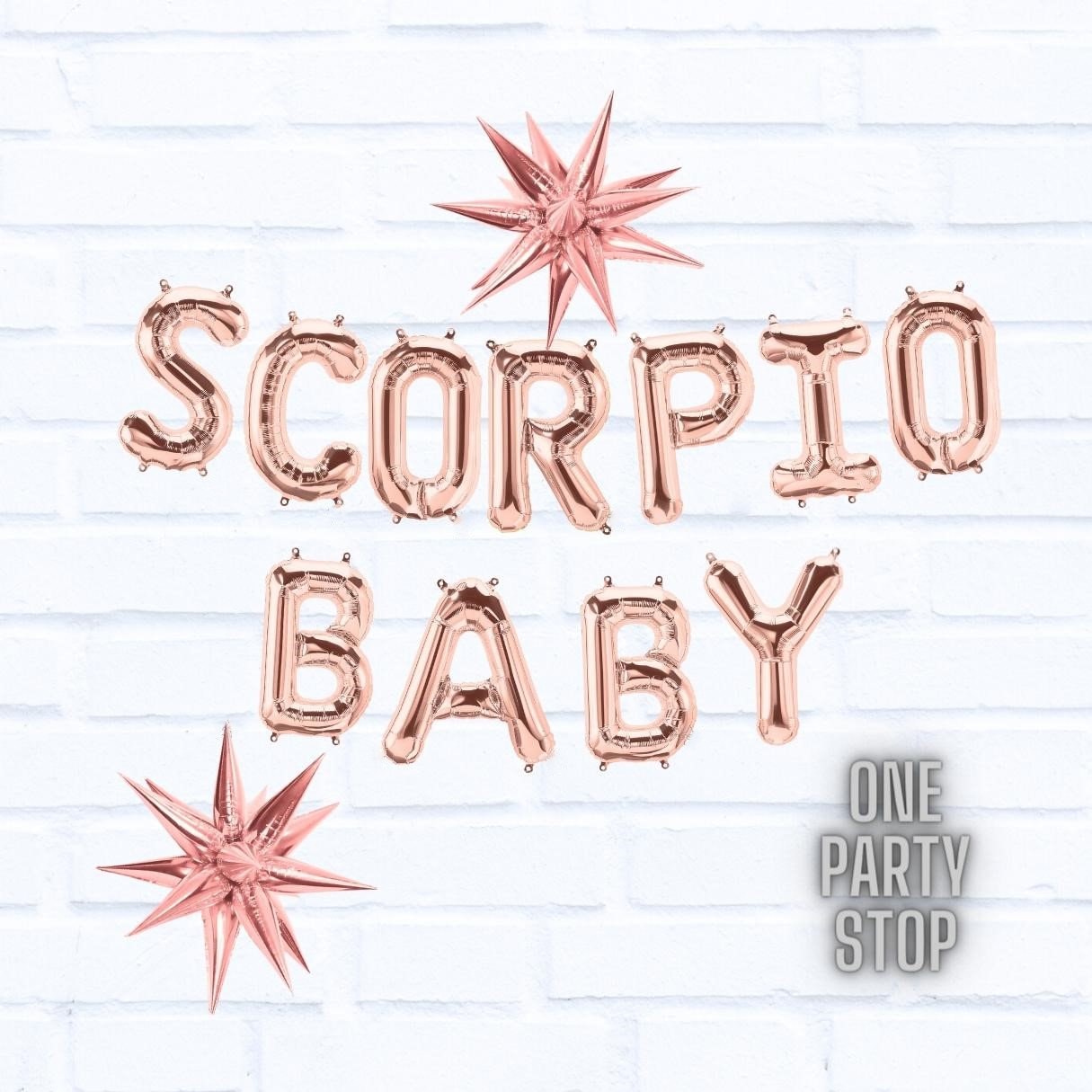 Scorpio Birthday Balloon Banner: Rose Gold Astrology Party Decor