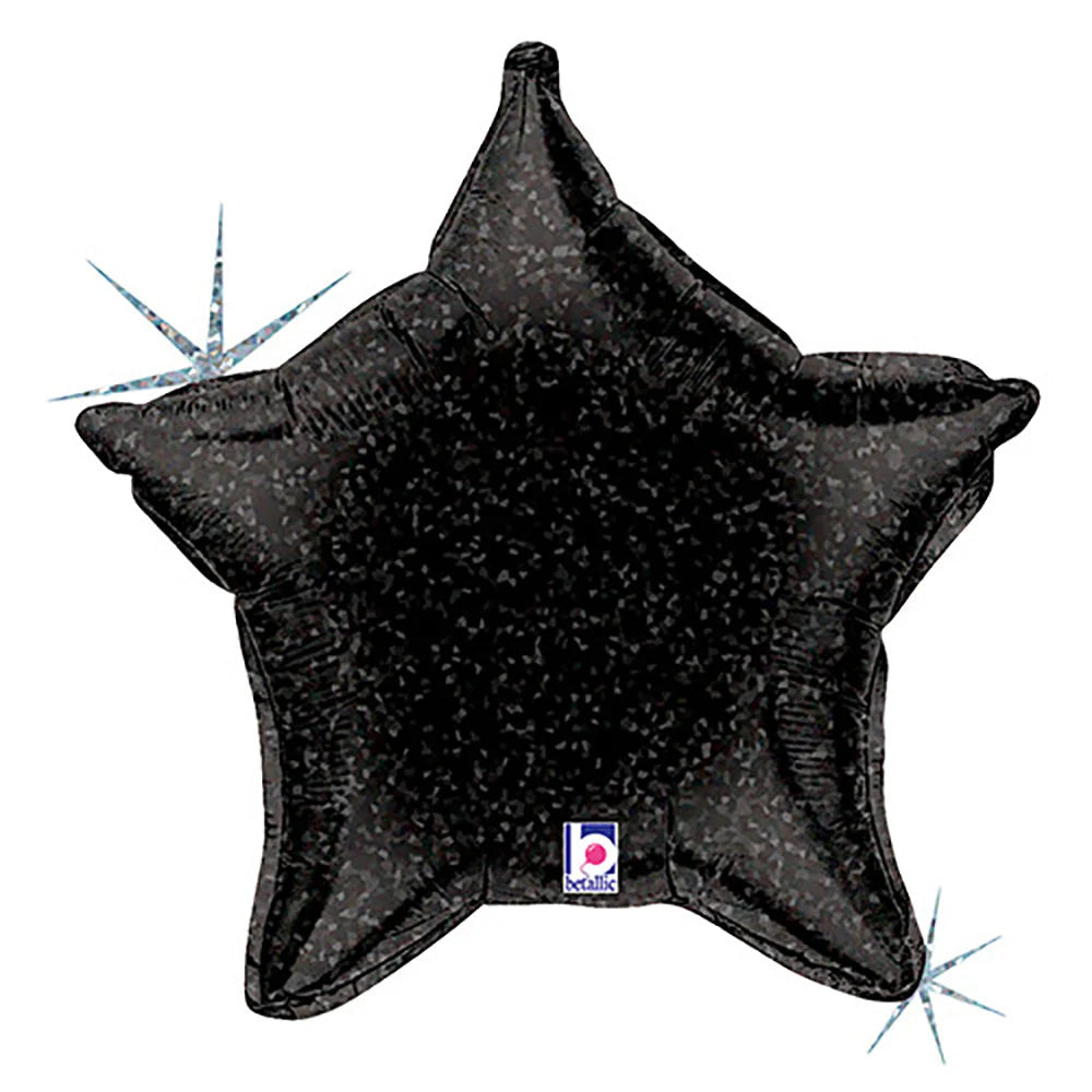 21 inch BLACK HOLOGRAPHIC STAR