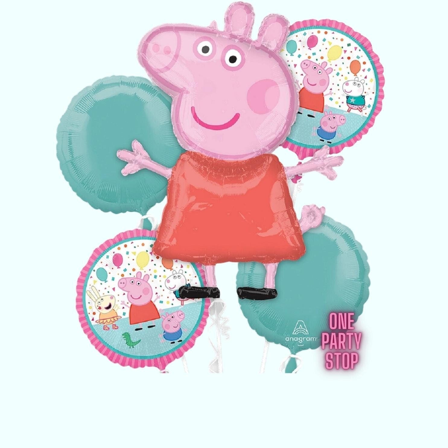 George Pig Balloons - Anagram Licensed | 22" Peppa Pig Air-Fill | Peppa Pig Birthday | Peppa Pig Party Decorations | Toddler birthday
