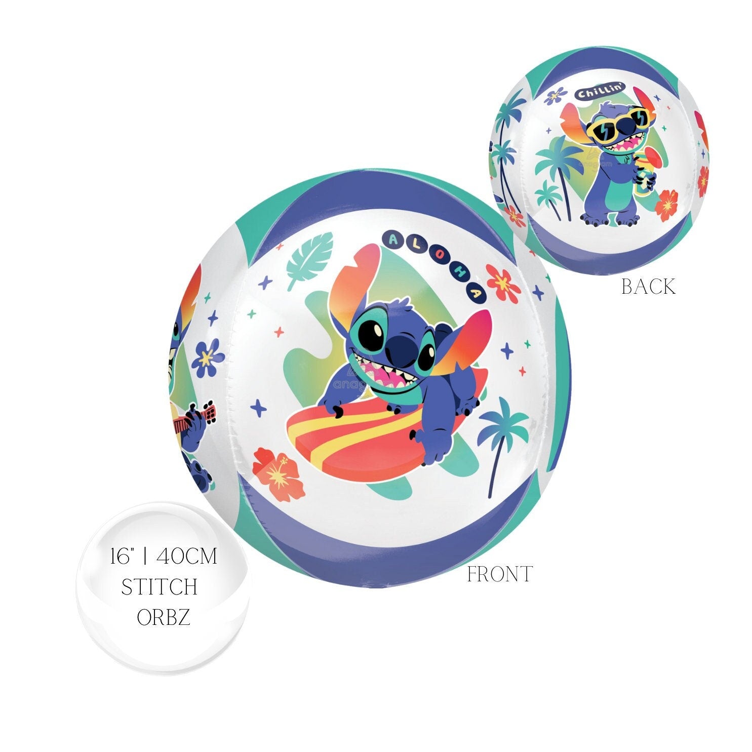 Stitch Birthday Party Balloons: Aloha Island Vibes, Licensed Anagram