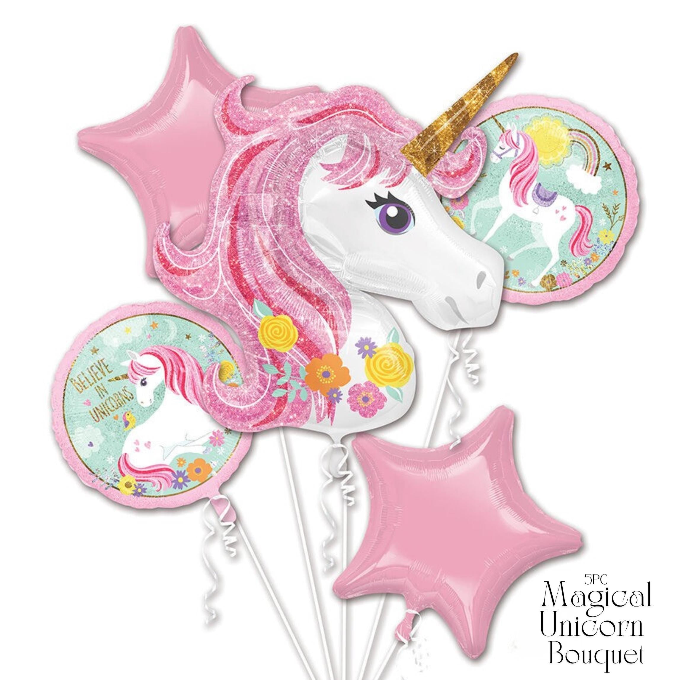 46" Tall Unicorn Airwalker | Magical Unicorn Airwalker | Enchanted Unicorn Foil Balloon | Jumbo Unicorn Balloon | Pink Unicorn Birthday