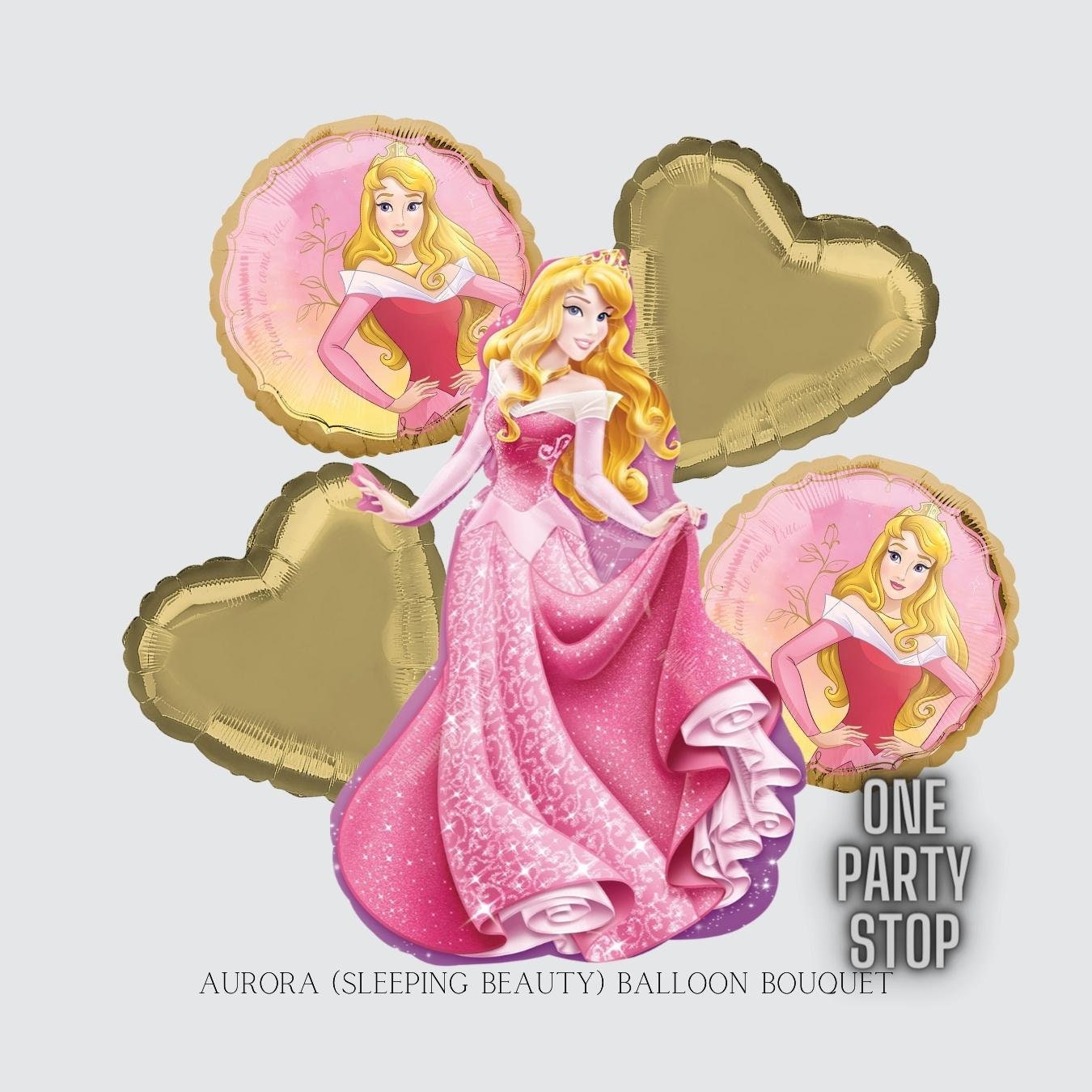 Princess Aurora Balloon Bouquet: Sleeping Beauty Birthday Decorations