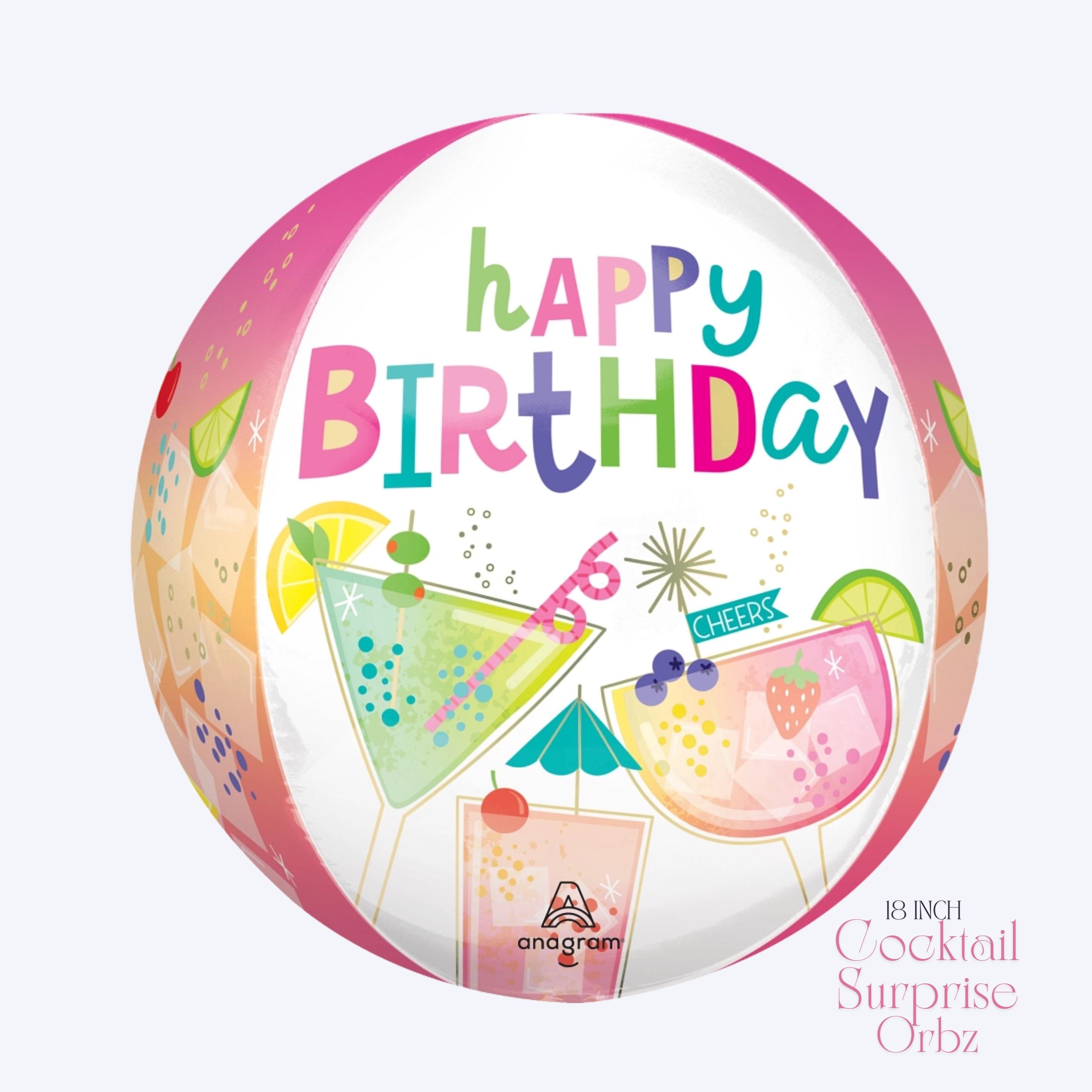 Martini Balloon Bouquet: Adult Birthday Cocktail Party Decor