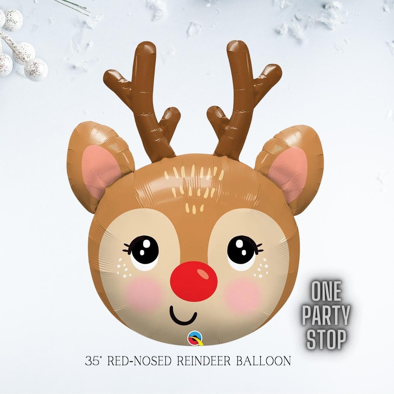30" Reindeer Foil Balloon: Adorable Christmas Holiday Decoration