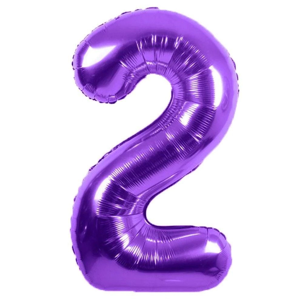 34" Purple Number Balloon: Foil Mylar Party Decoration