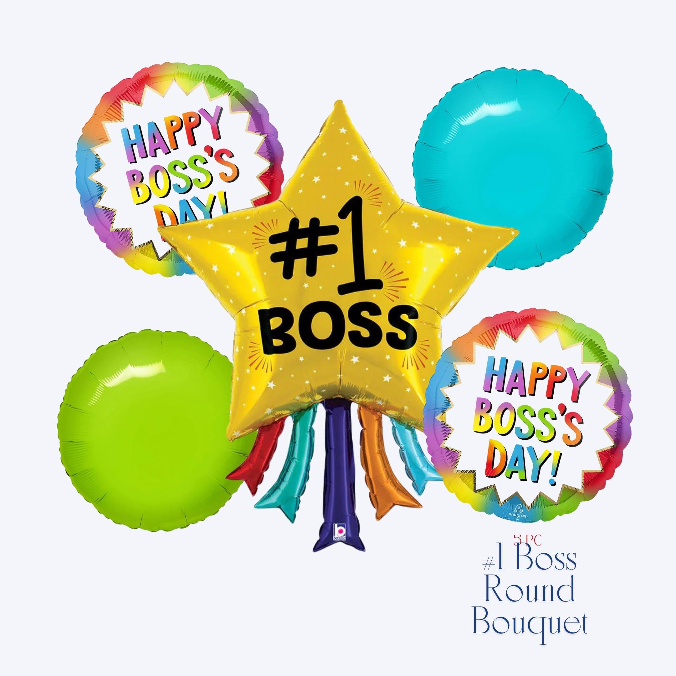 Boss's Day Balloon Set: Wonder Woman, You Rock!, Colorful Dots