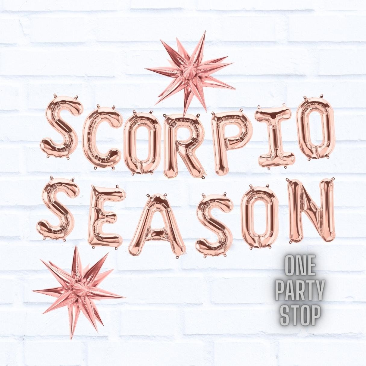 Scorpio Birthday Balloon Banner: Rose Gold Astrology Party Decor
