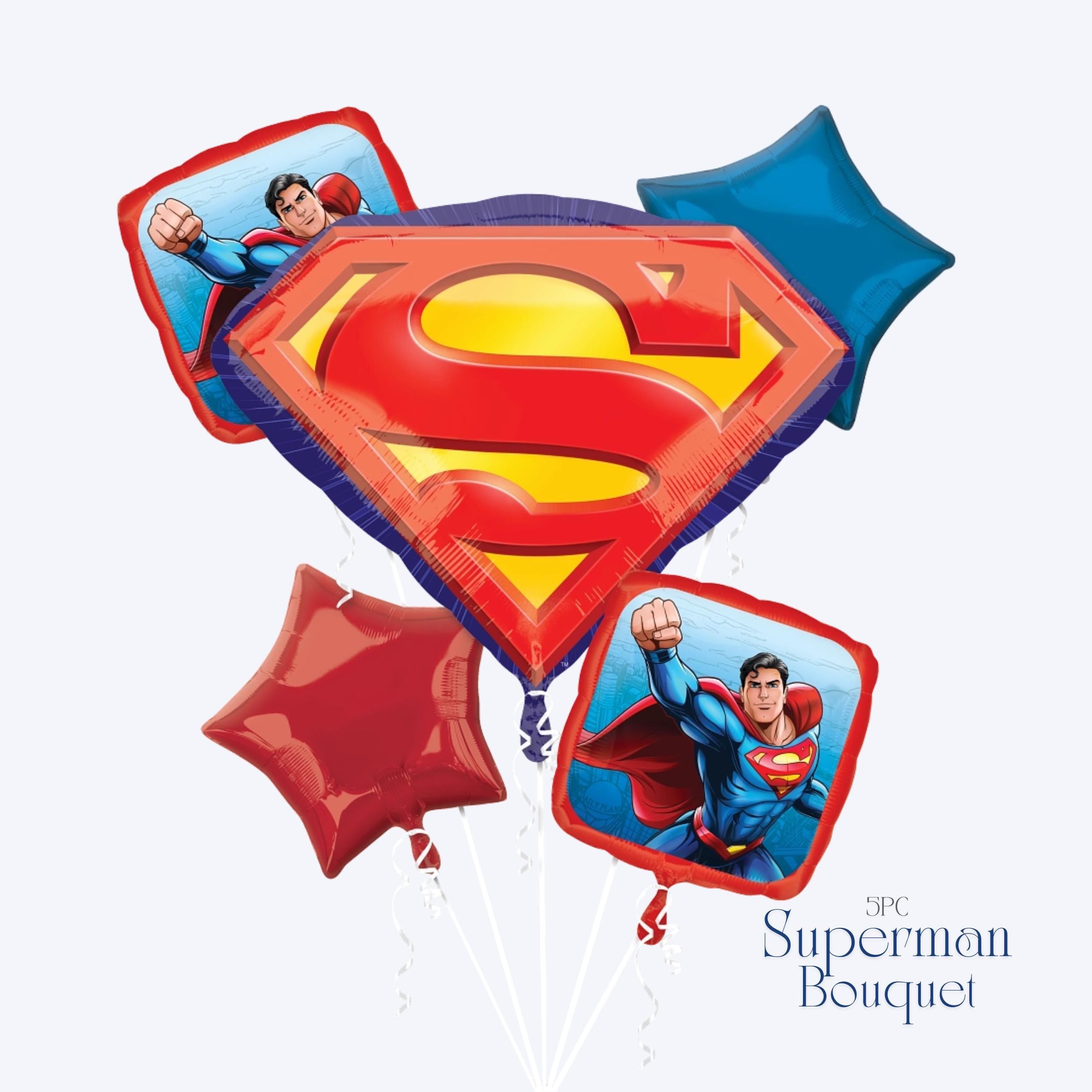 Superman Balloons - Anagram Licensed | Heros Birthday Party | Superhero Decorations | Boy birthday | Comics Party Supplies