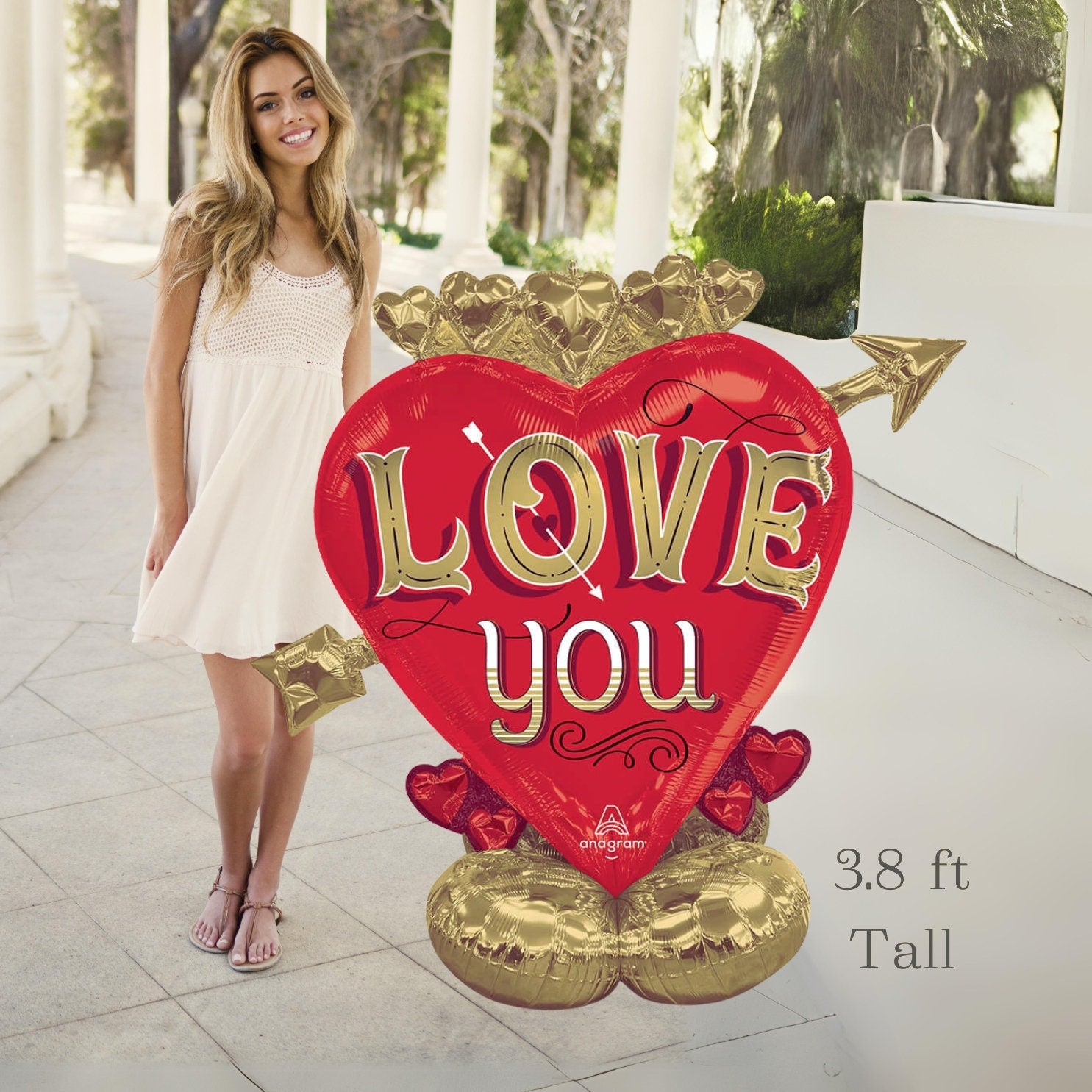Valentine's Day Balloon Decor: Red Heart, Teddy Bear, Foil Mylar