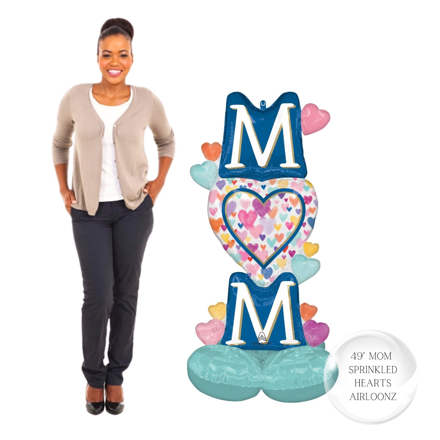 Floral Mother's Day Balloons: Love You Mom Decorations (5pc)