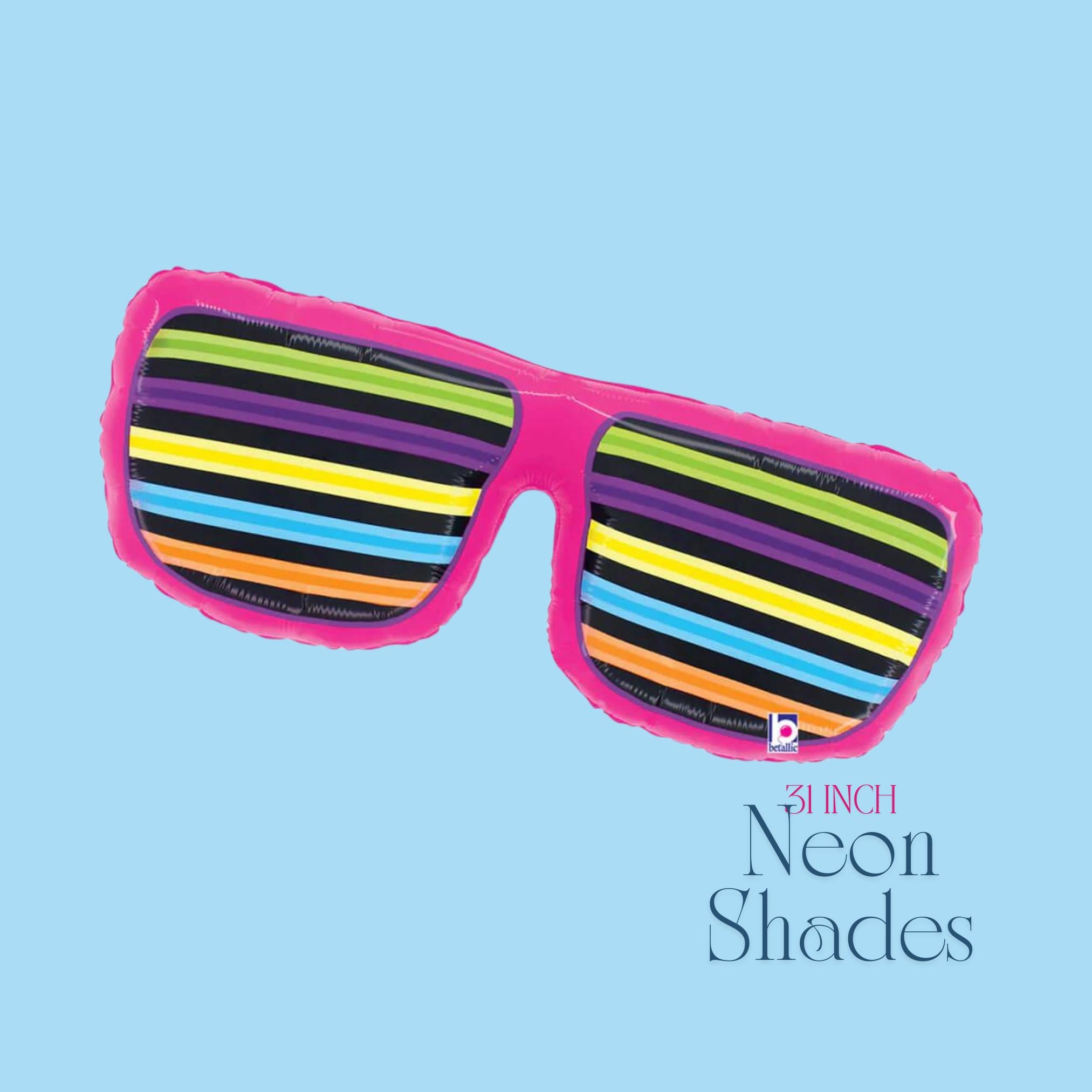 80s 90s Party Balloons: Neon Sunglasses, Roller Skates, Boom Box