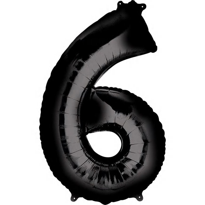 34" Black Number Foil Balloons: Birthday, Anniversary, Party Decor