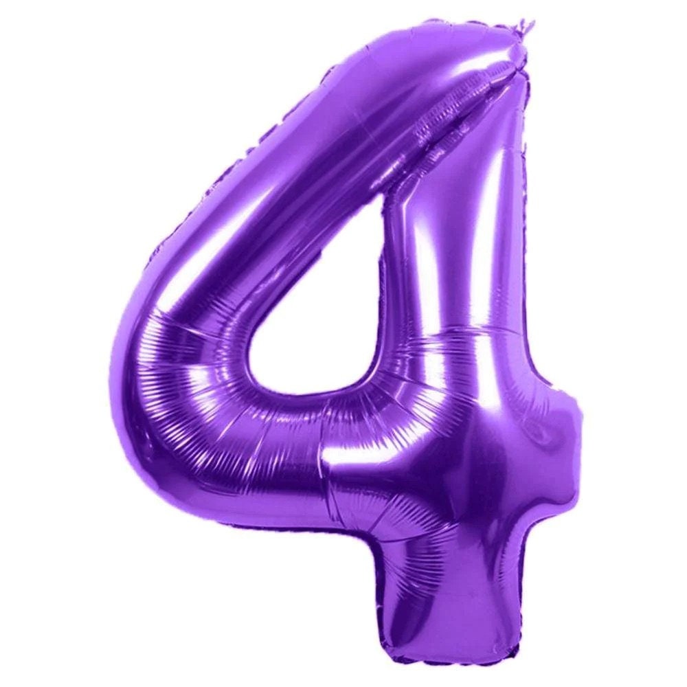 34" Purple Number Balloon: Foil Mylar Party Decoration