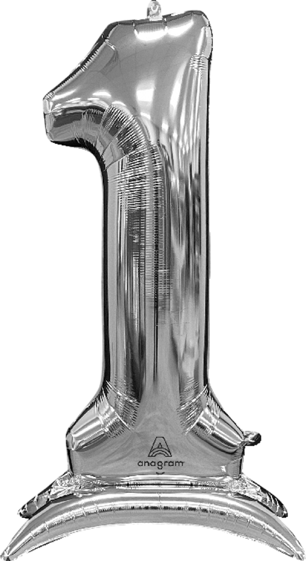 Giant 52" Silver Number Balloon: Milestone Party Decor