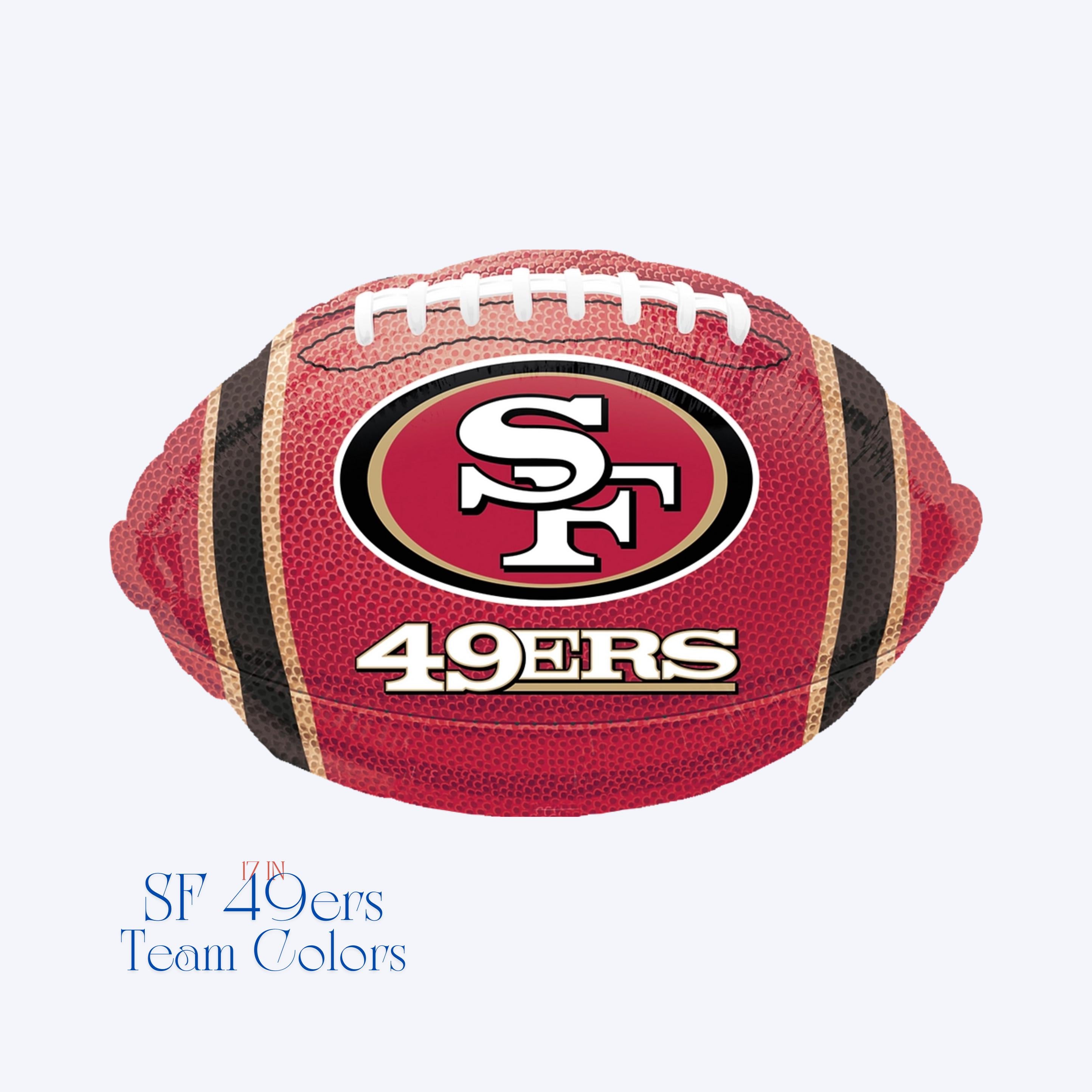 SF 49ers Balloon Bouquet: Licensed Football Helmet & Star Balloons