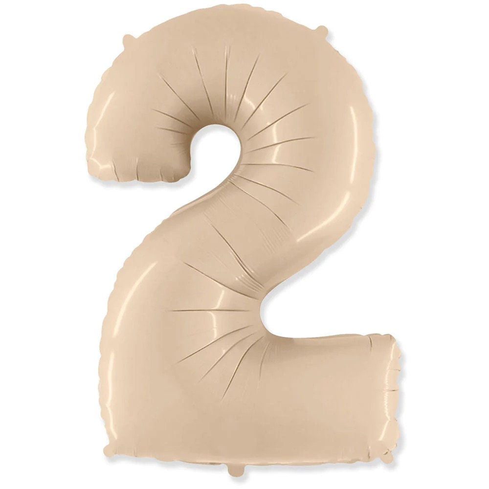 Jumbo Cream Number Balloon: 42" Satin Foil Party Decor