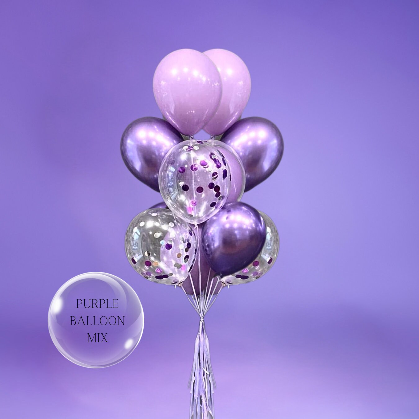 Mardi Gras Mask Balloon Bouquet: Purple & Gold Party Decorations