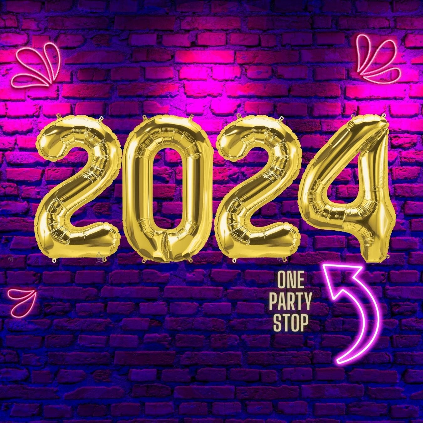Happy New Year Foil Balloons: 2024 Party Decor