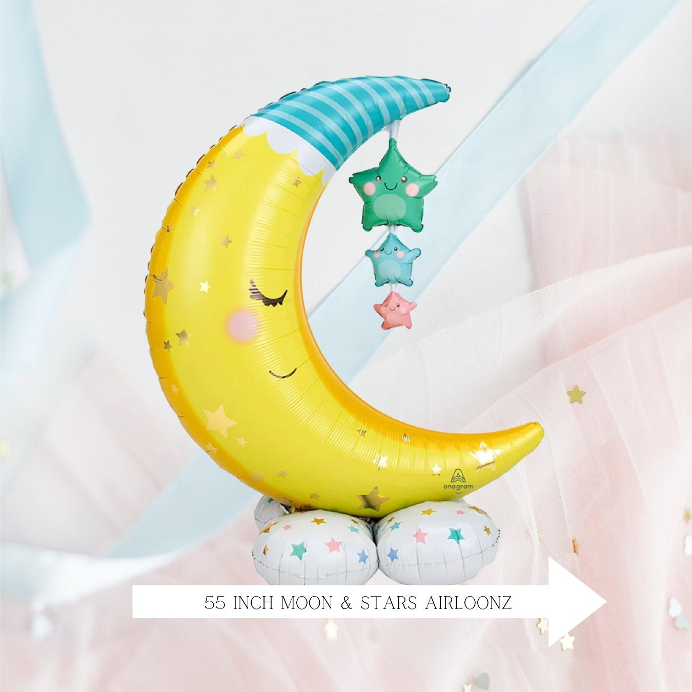 Baby Shower Balloon Bouquet: Pastel Pink, Cloud & Star Decor