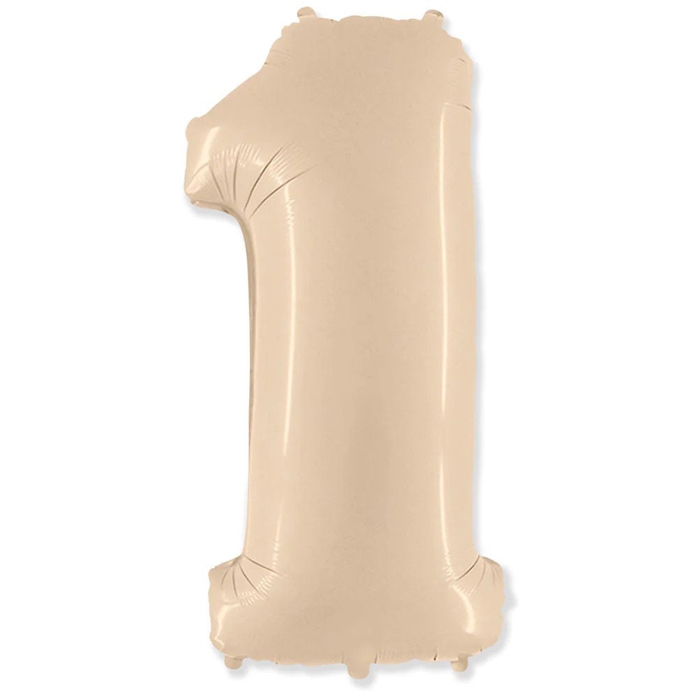 Jumbo Cream Number Balloon: 42" Satin Foil Party Decor